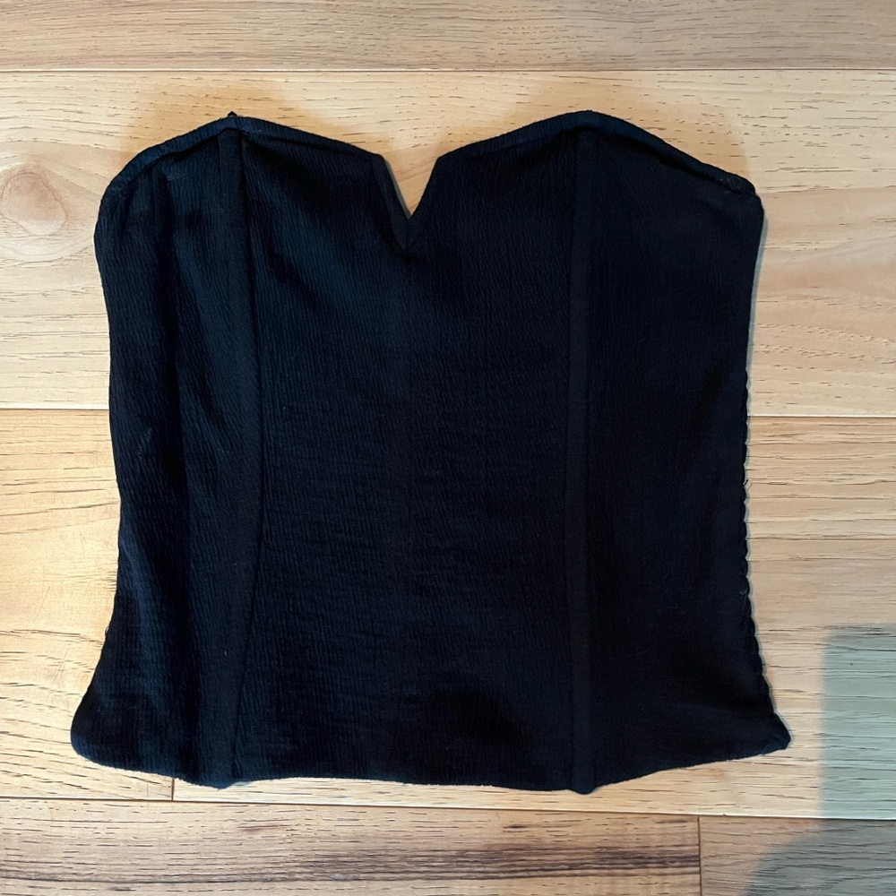 Anthropologie Black Strapless Top